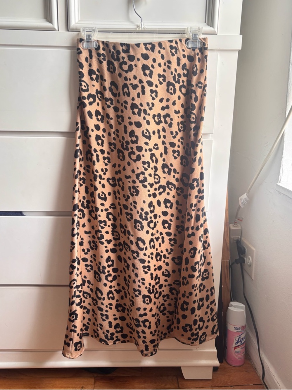 leopard print midi skirt